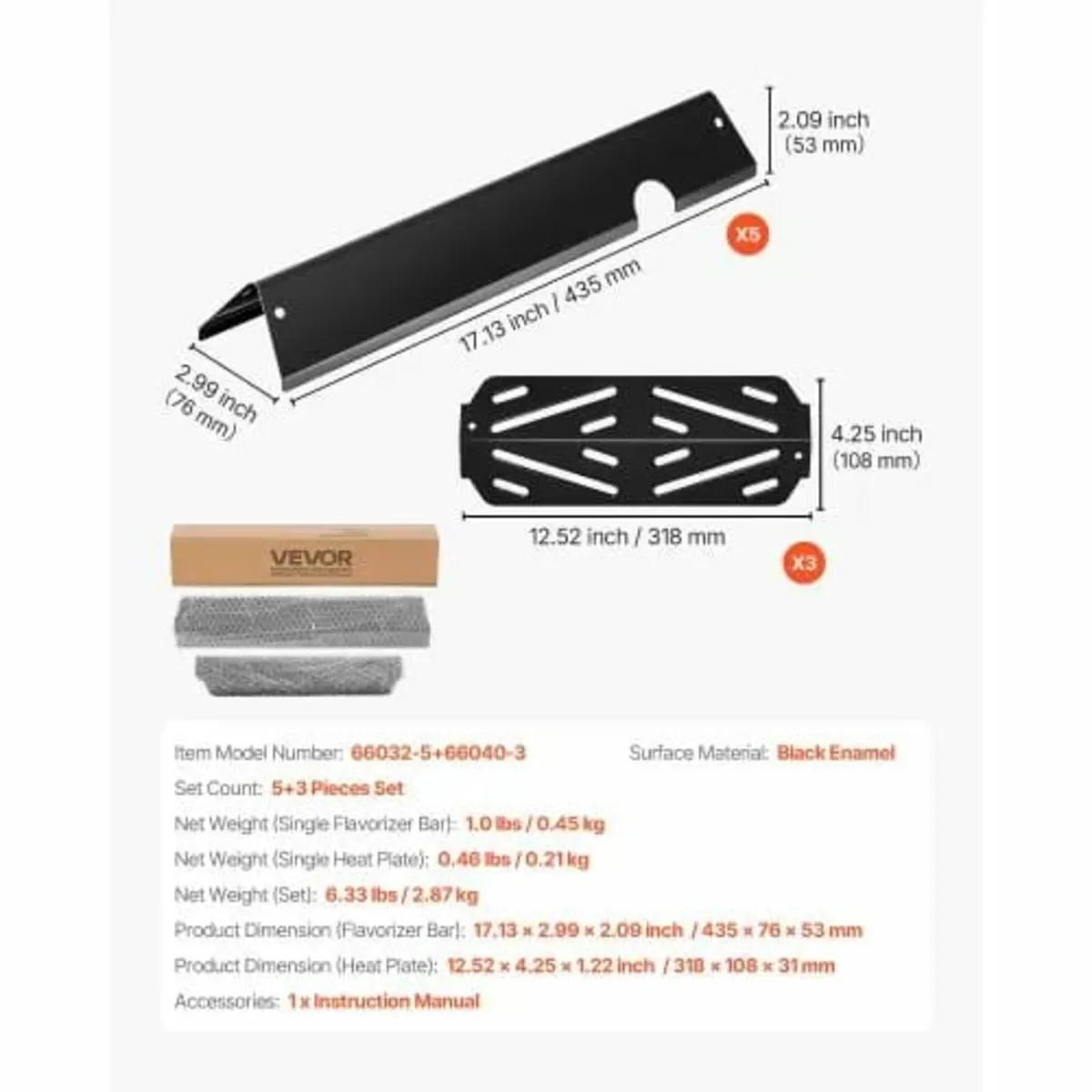 Flavorizer Bars and Heat Deflectors, 44cm Grill Re - Image 3