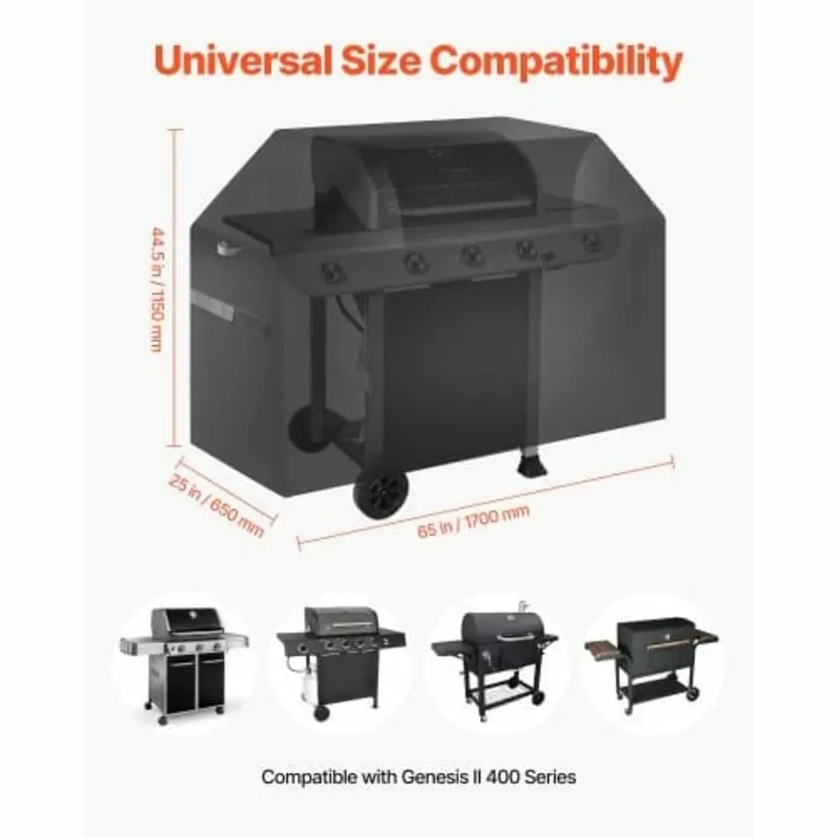Grill Cover, 65 inch BBQ Covers for Outdoor Grills - Image 4