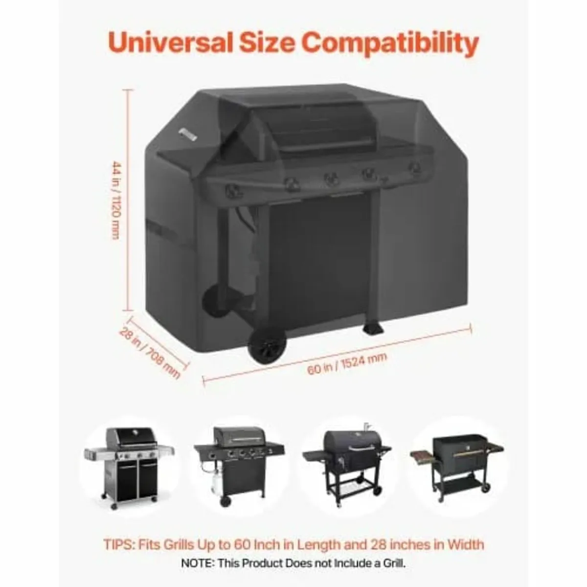 60 inch BBQ Covers for Outdoor Grills, Waterproof, - Image 2