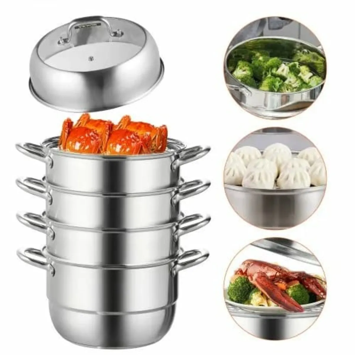 Dumpling Steamer Stainless Steel 5 Titer Stainless - Image 2