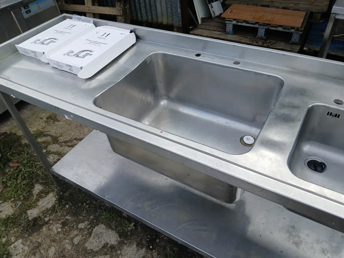Stainless steel cabbinet double sink unit complete - Image 1