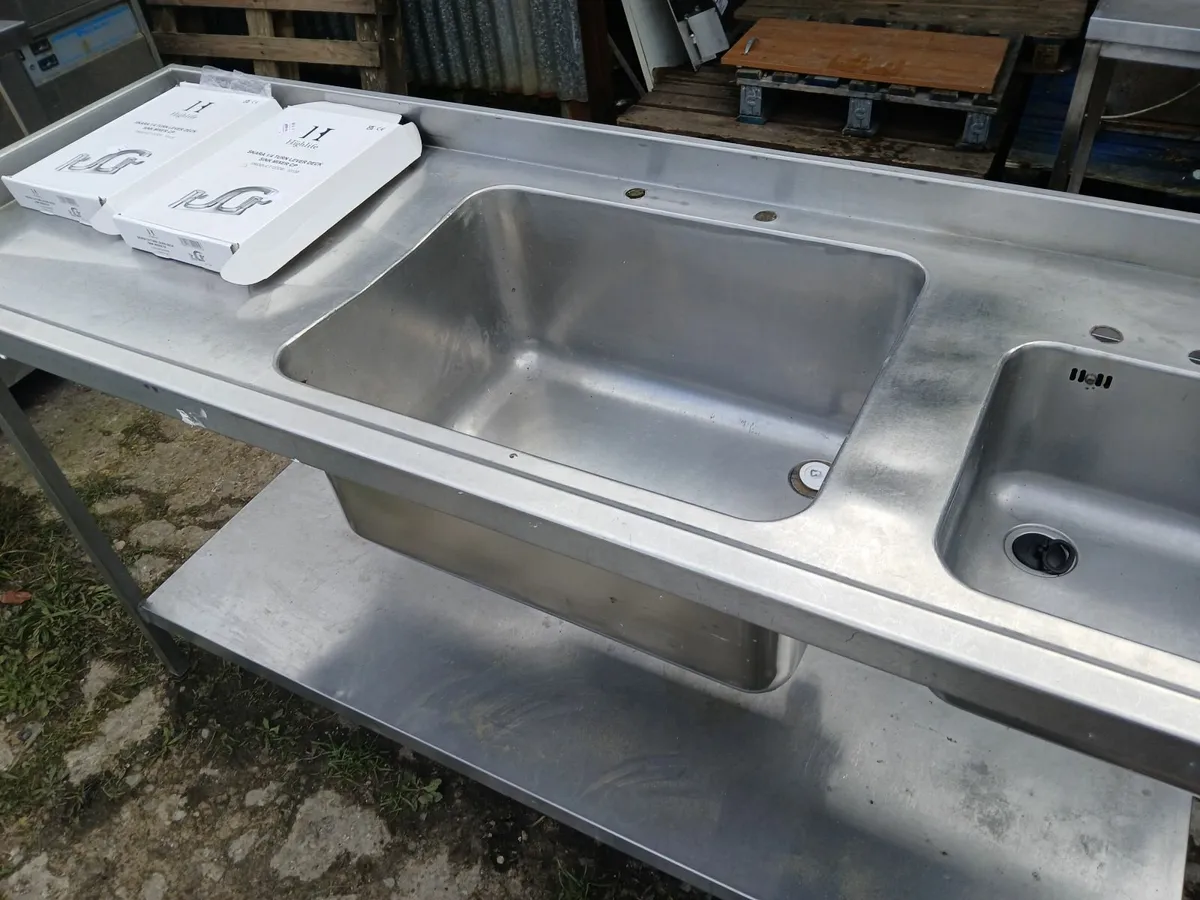 Stainless steel cabbinet double sink unit complete - Image 2