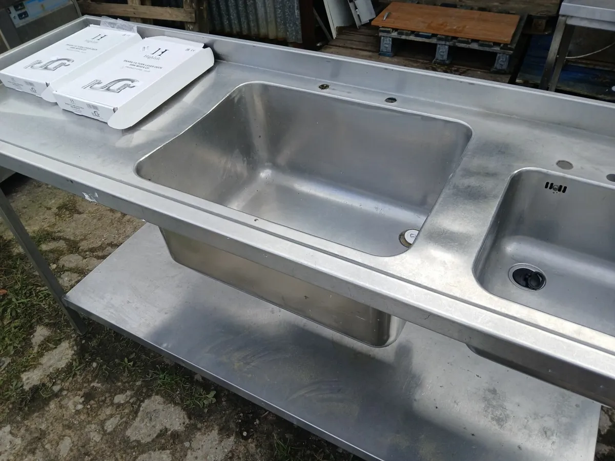Stainless steel cabbinet double sink unit complete - Image 4