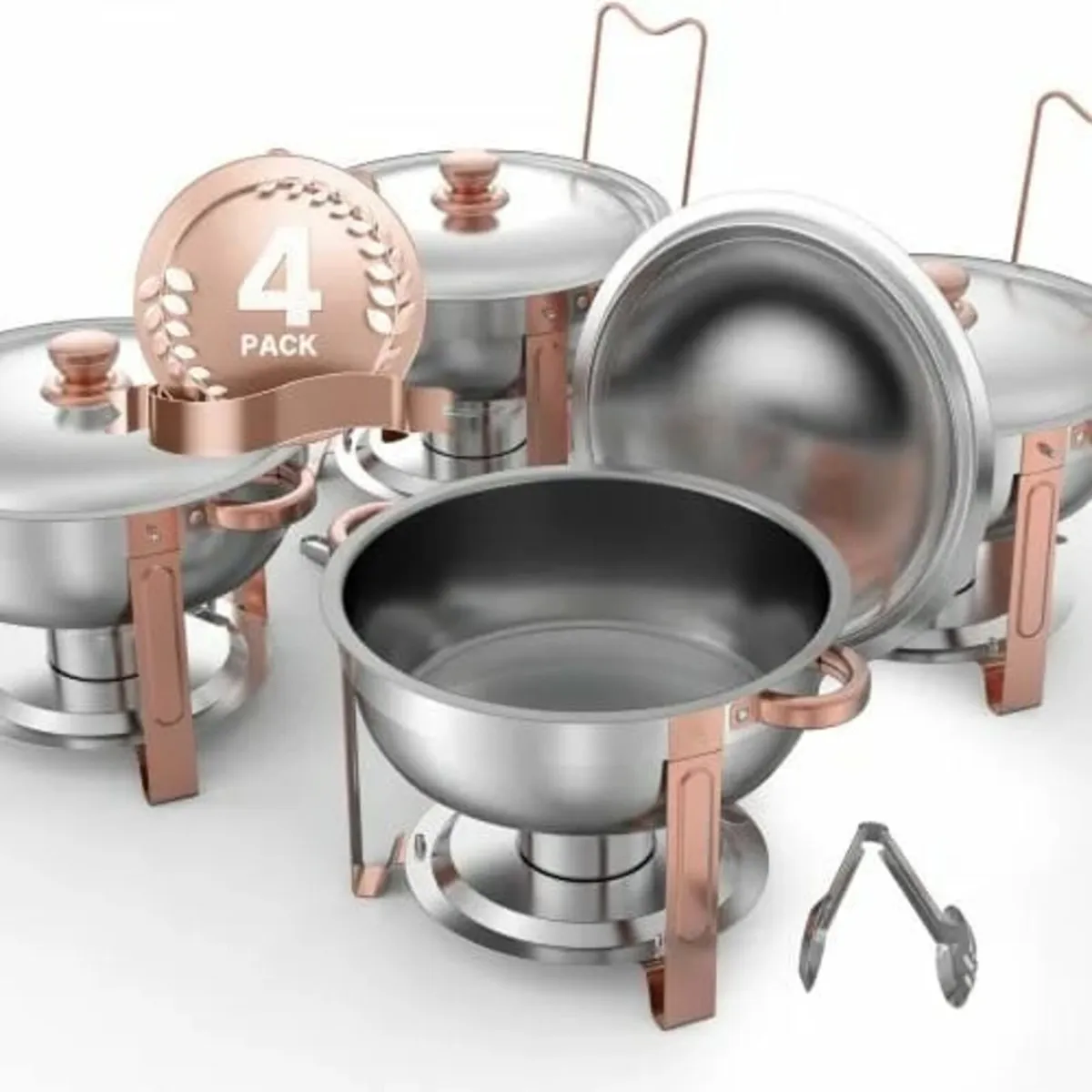Chafing Dish Buffet Set, 5 Qt 4 Pack, Stainless St - Image 1