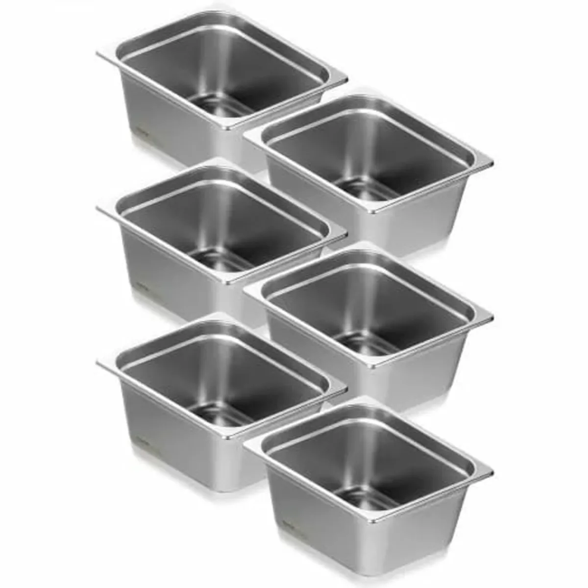 6 Pack Hotel Pans, 1/2 Size Anti-Jam Steam Pan, 0. - Image 1