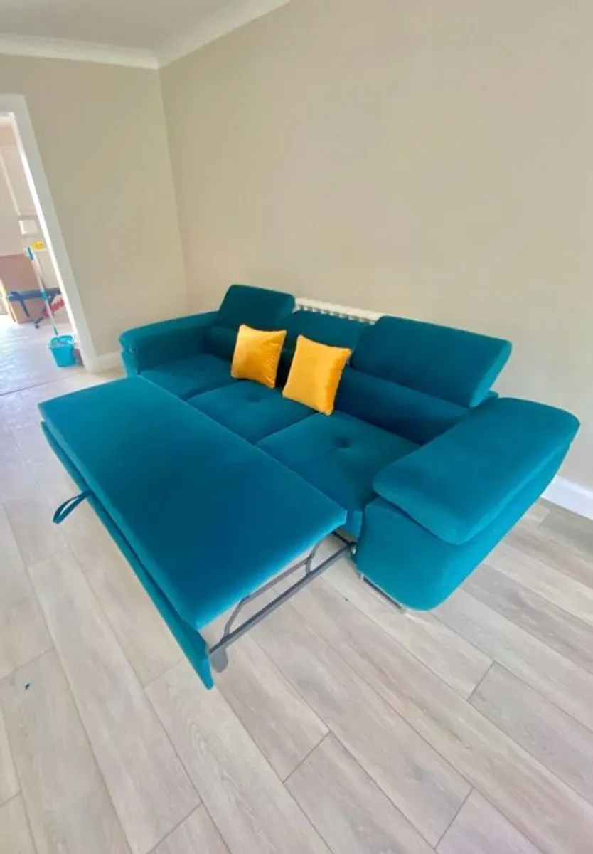 3 seater SofaBed + Armchair + Footstool  Like NEW - Image 3