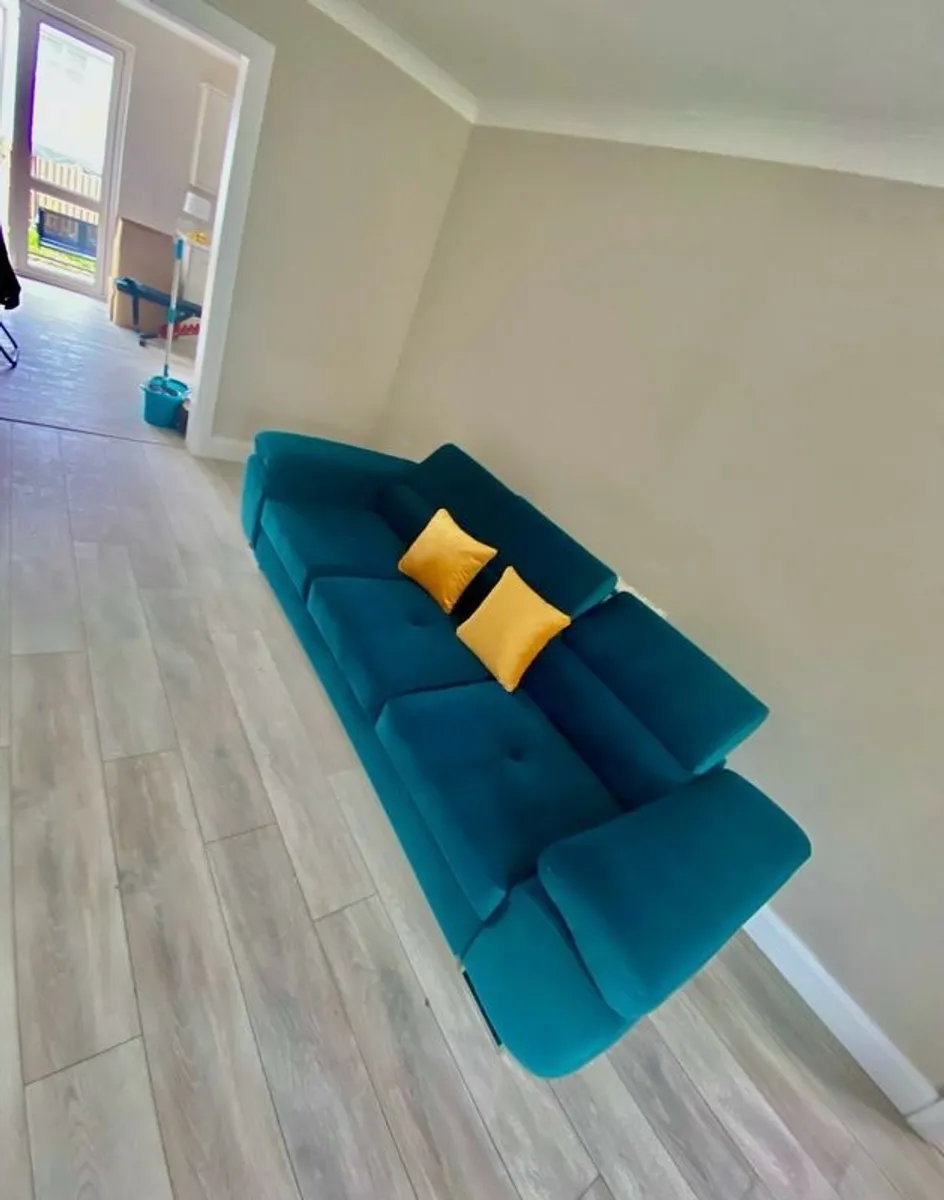 3 seater SofaBed + Armchair + Footstool  Like NEW - Image 4