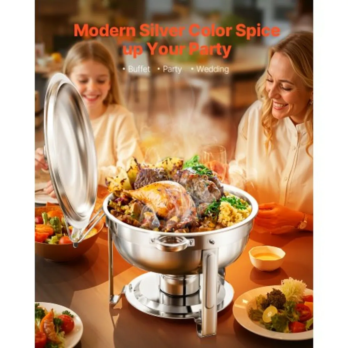 Chafing Dish Buffet Set, 5 Qt 2 Pack, Stainless St - Image 2