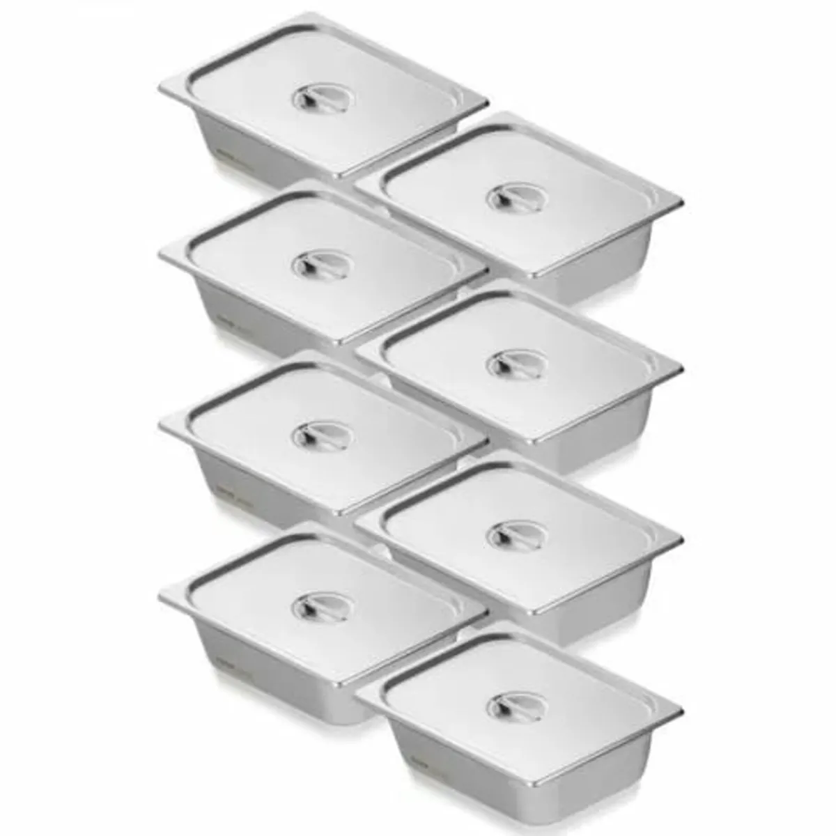 8 Pack Hotel Pans, 1/2 Size Anti-Jam Steam Pan wit - Image 1