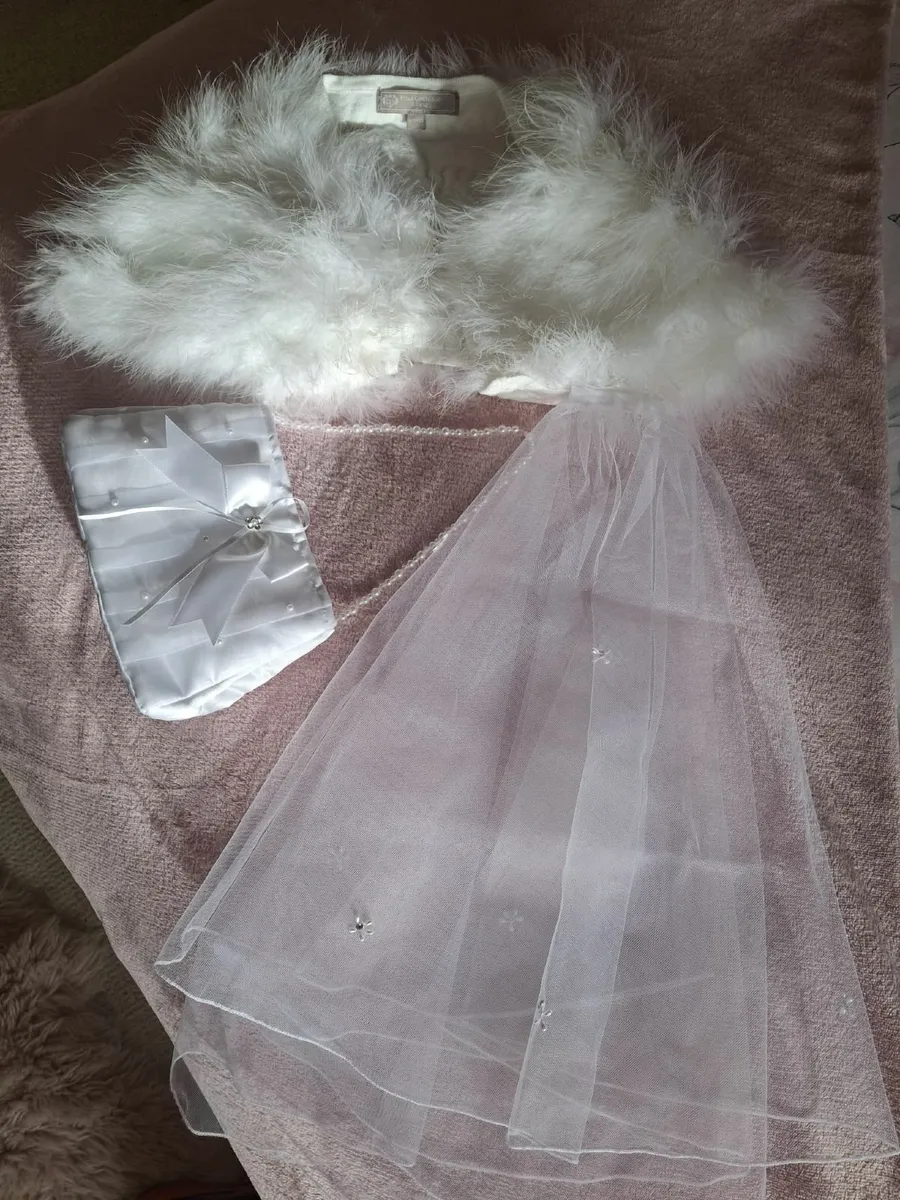 Communion dress,  Veil and bag - Image 3