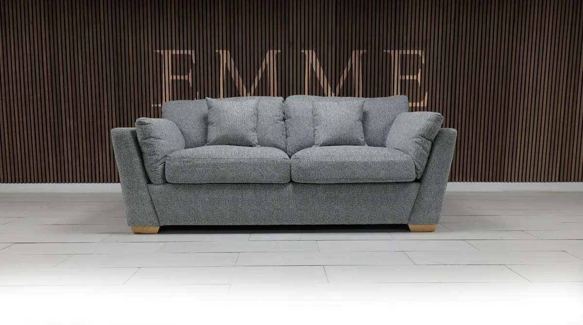 Emme Grey Pebble Fabric Fullback Sofa - Image 4