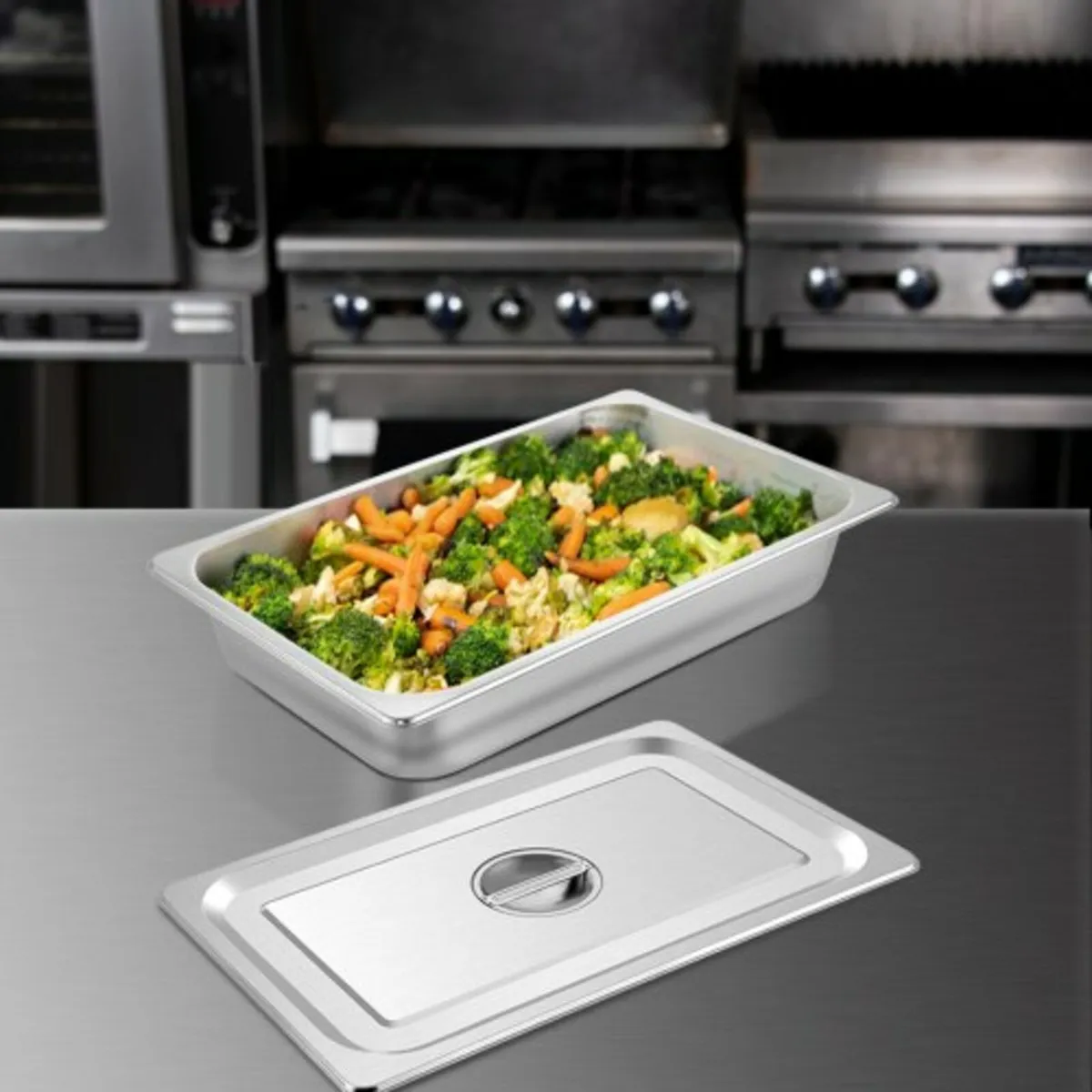4 Pack Steam Table Pans 20.9 x 12.8 x 3.9 Inch Dee - Image 3