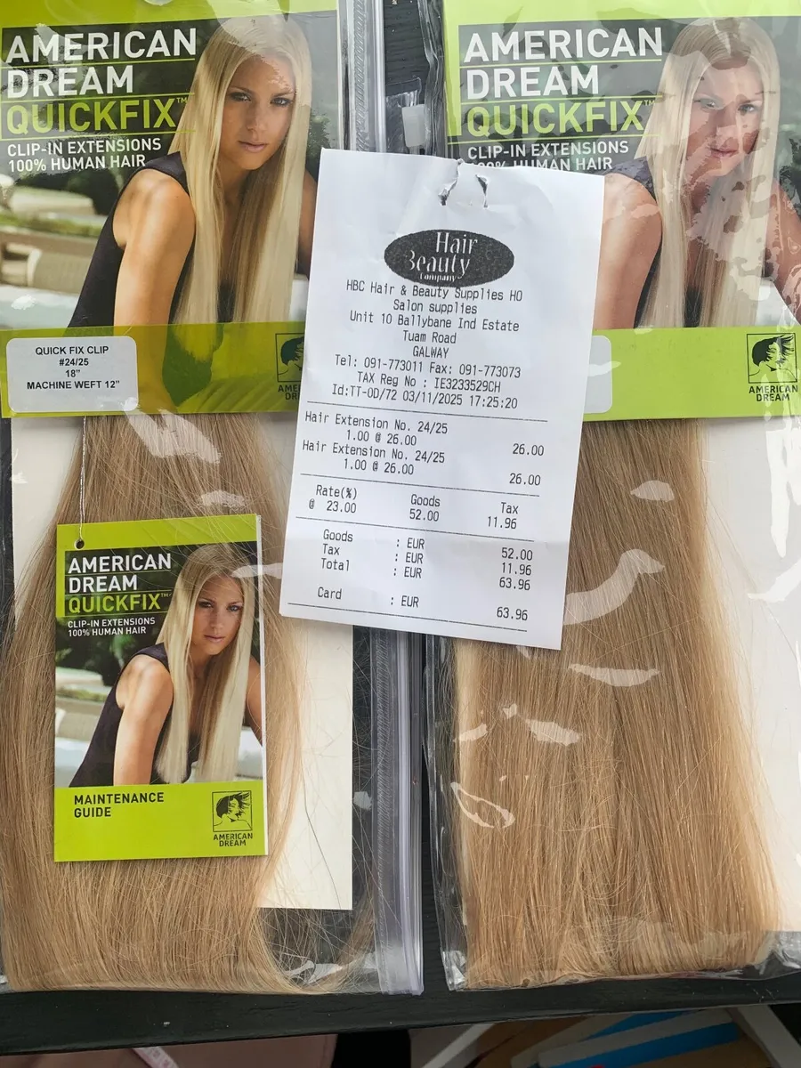 100% Human Hair Clip-in Blond Extensions American - Image 1