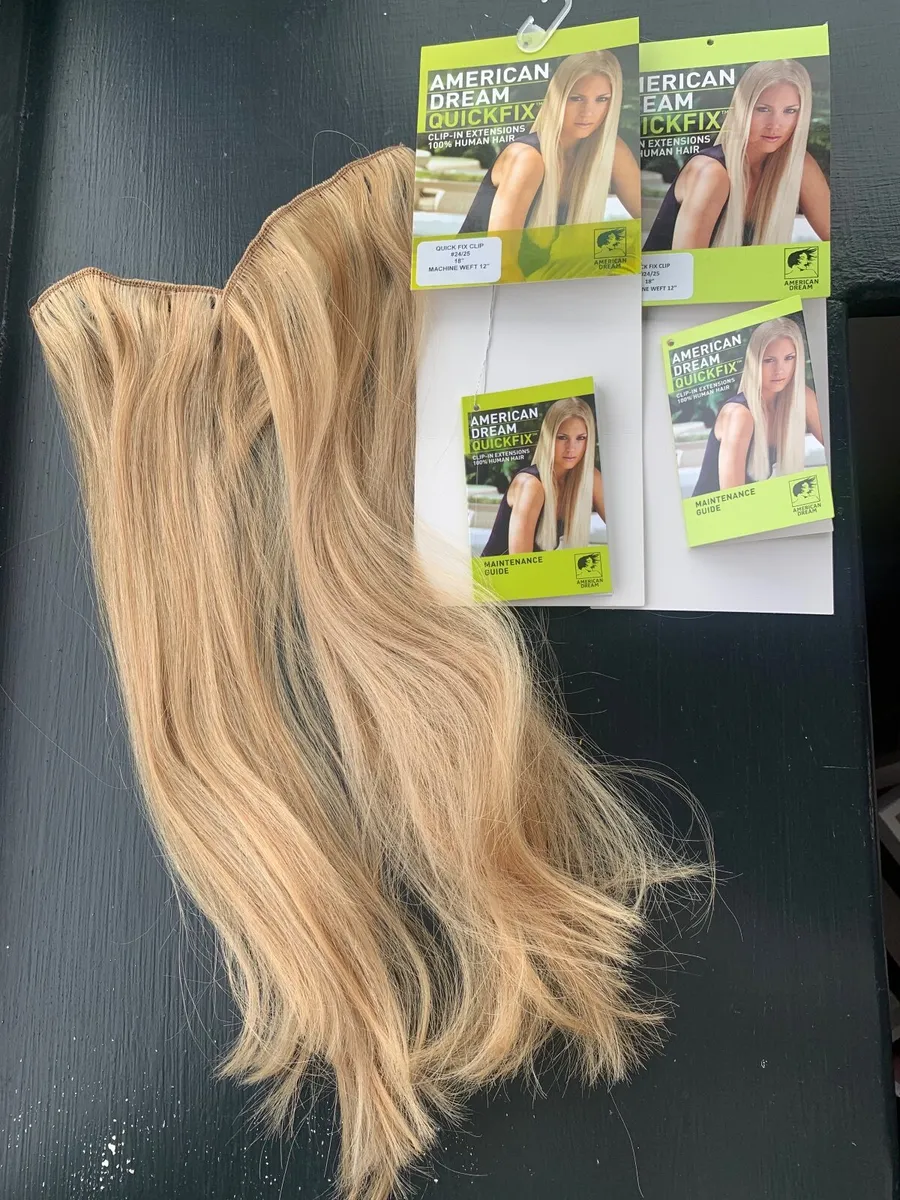 100% Human Hair Clip-in Blond Extensions American - Image 2