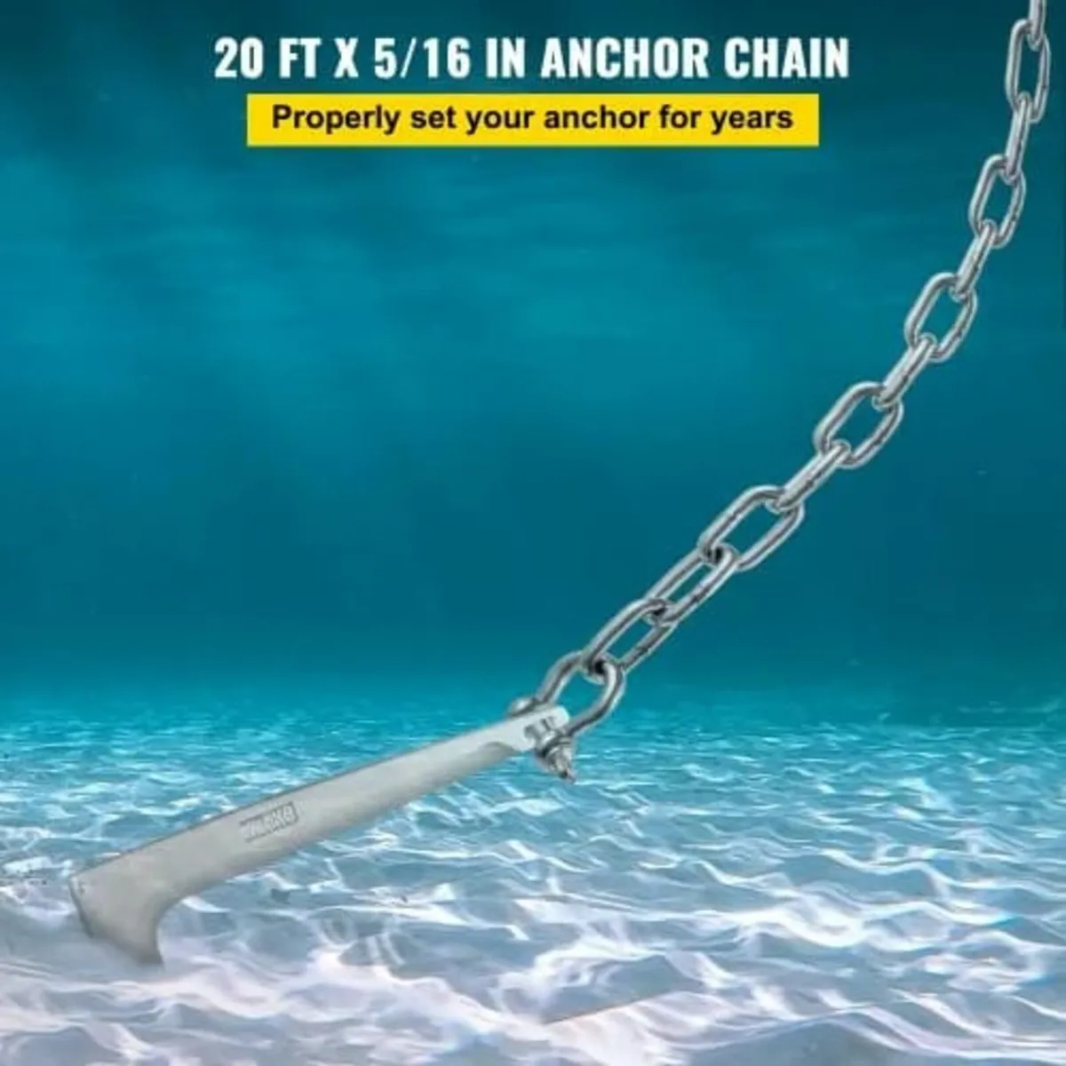Anchor Chain, 20' x 5/16" 316 Stainless Steel Chai - Image 3
