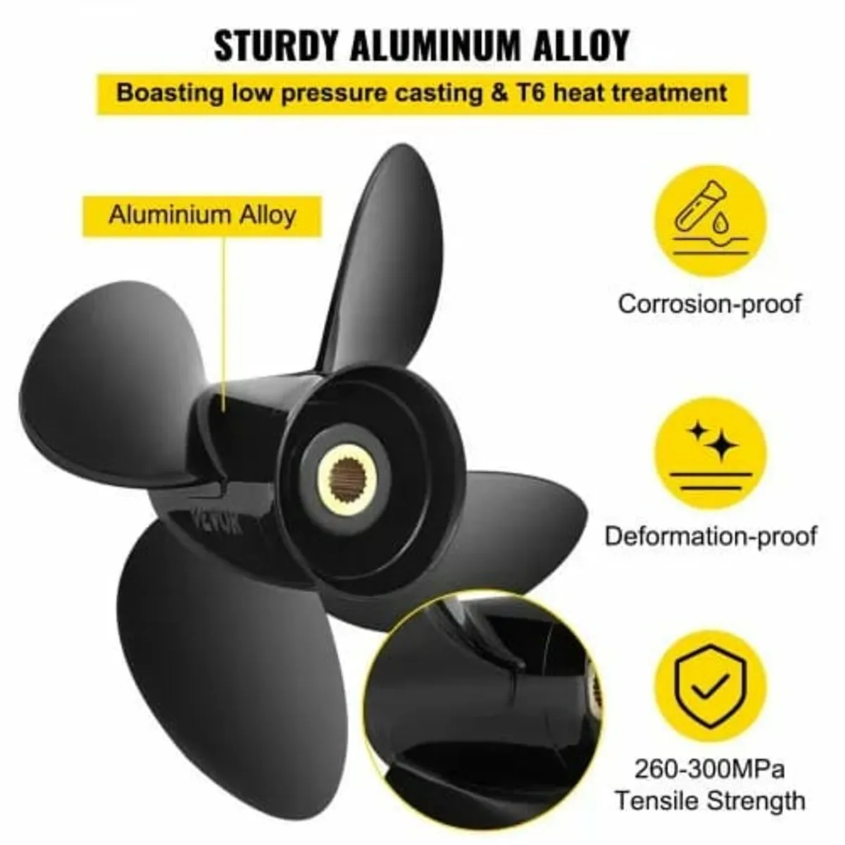 Outboard Propeller, Replace for OEM 3587522, 4-Bla - Image 2