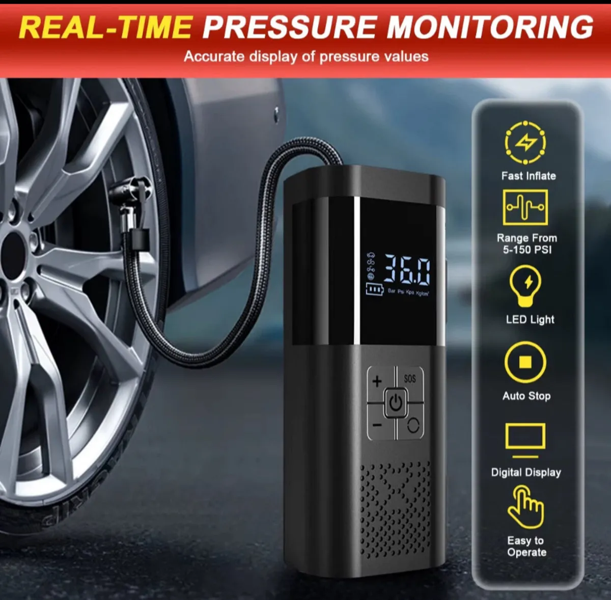 Car Jump Starter With Tyre Inflator - Image 3