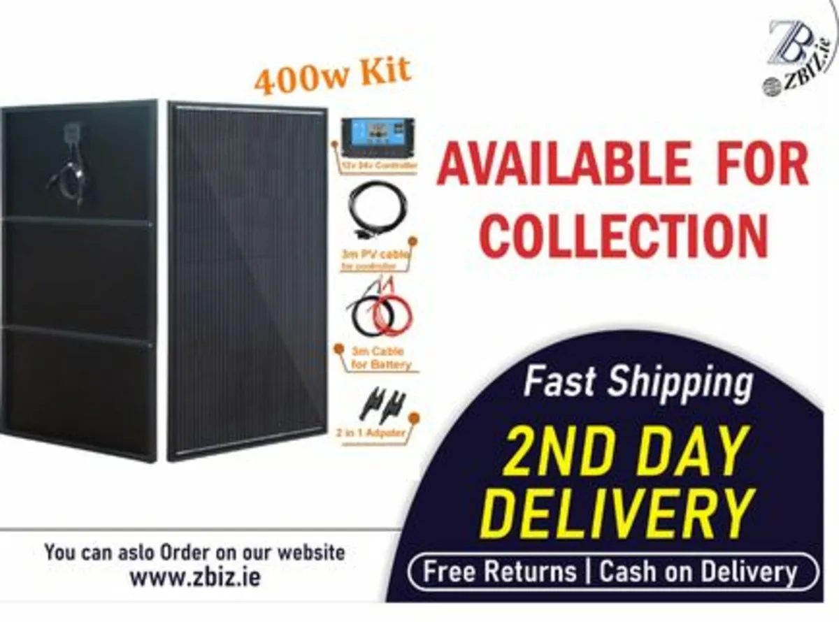 400W Solar Panel Kit 12V 2x200W Aluminium Frame - Image 1