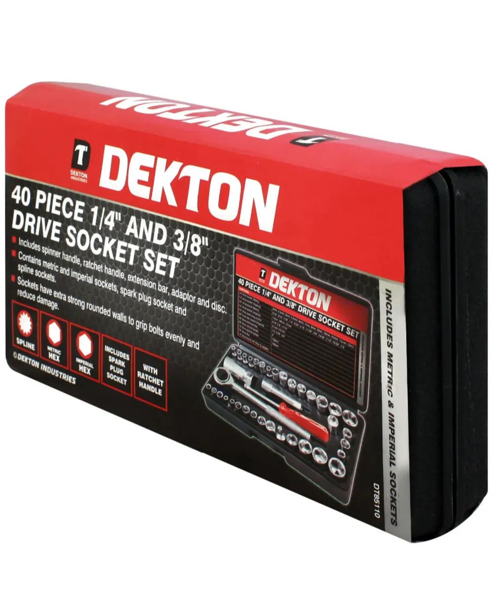 NEW Professional 40pc 1/4" & 3/8" Socket Set - Image 2