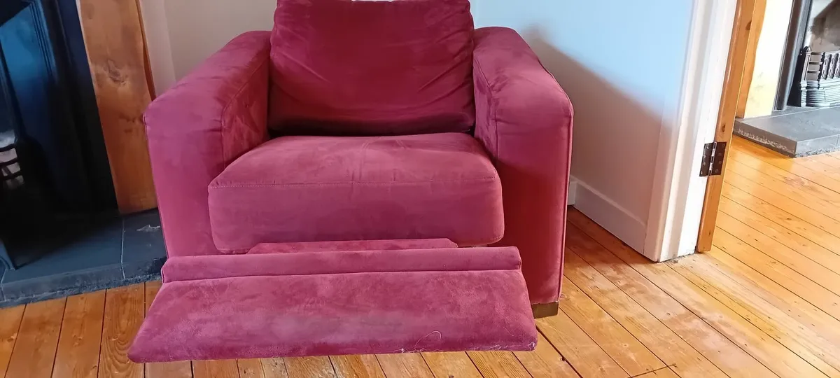 Red Sofa with matching Armchair - Image 4