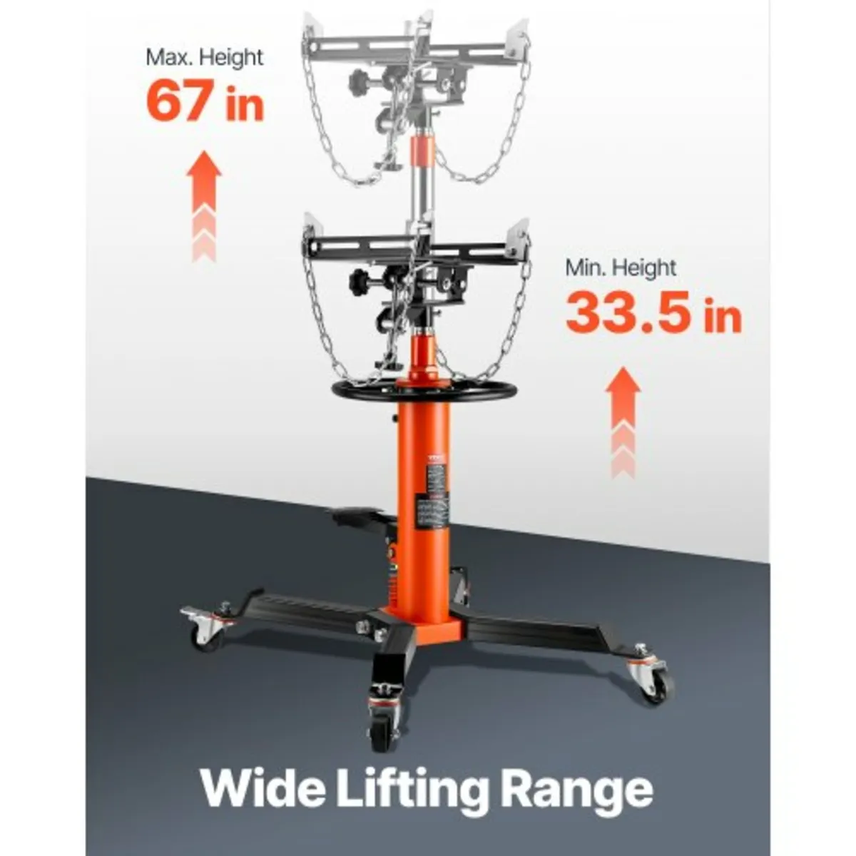 Transmission Jack 1100 lbs 2-Stage Hydraulic High - Image 2