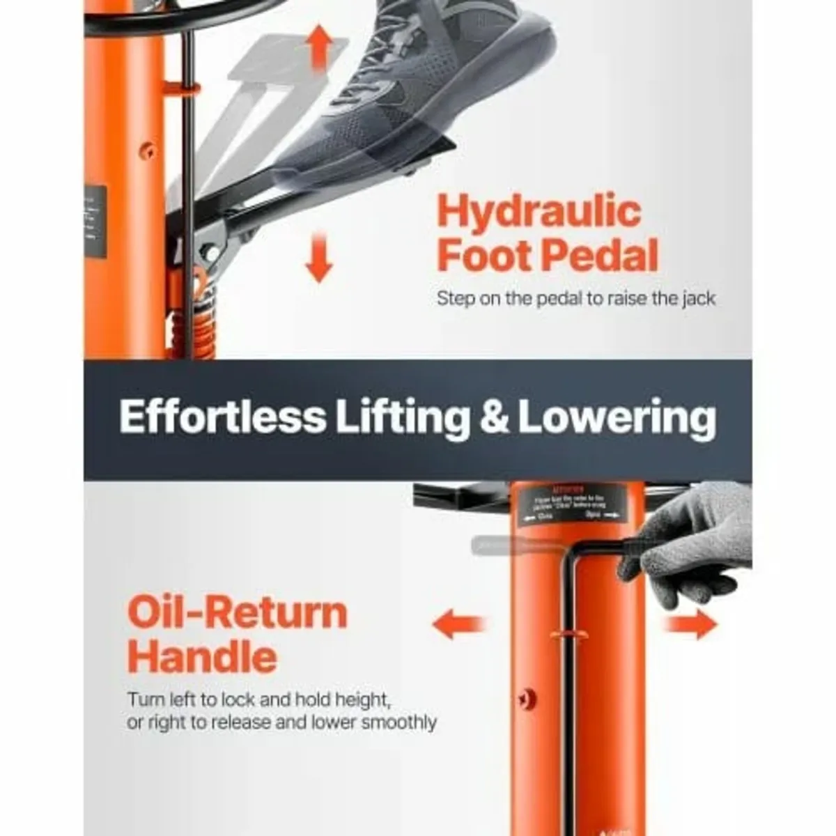 Transmission Jack 1100 lbs 2-Stage Hydraulic High - Image 4