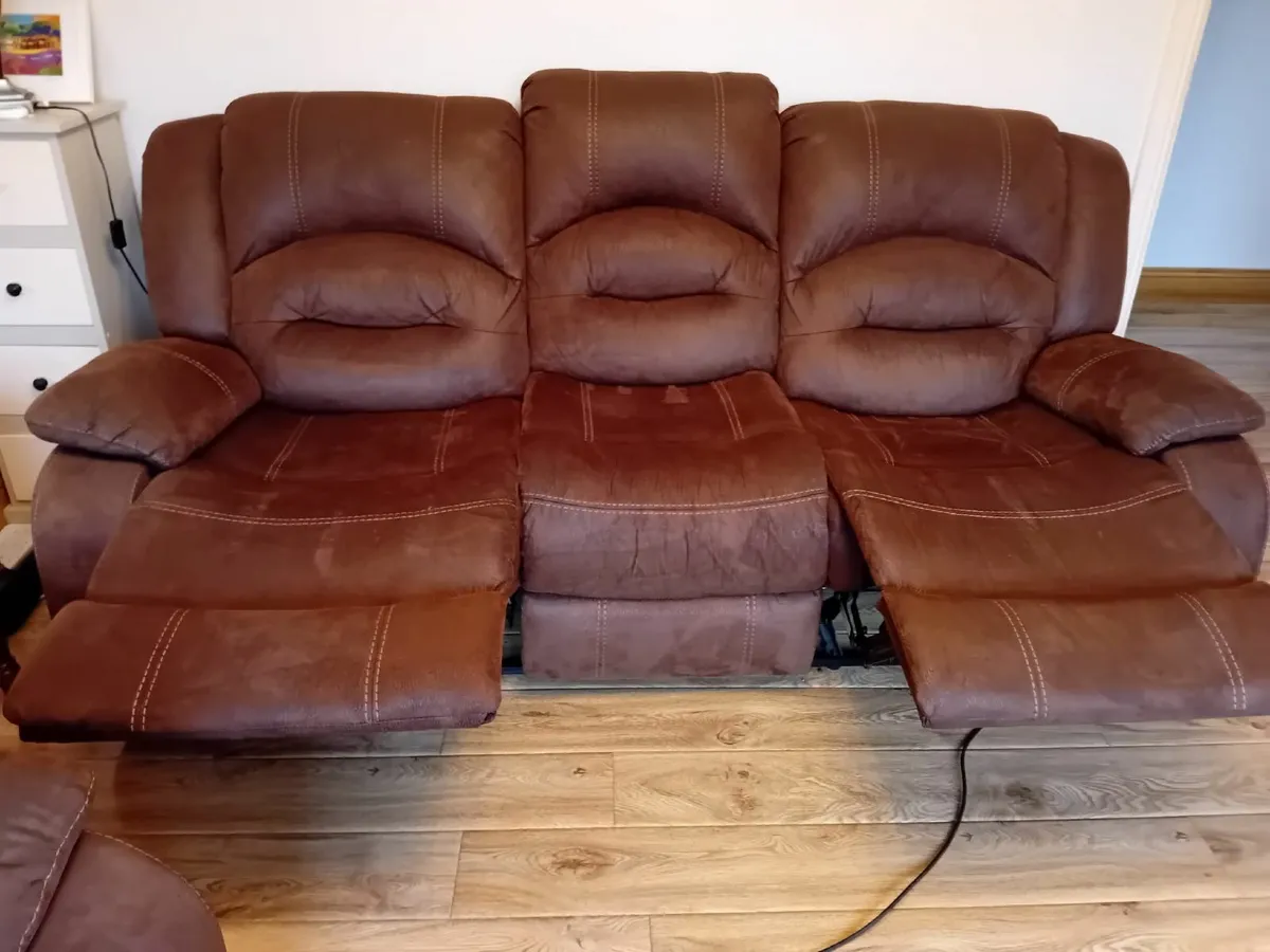 3 seater  +1 brown recliner Couch