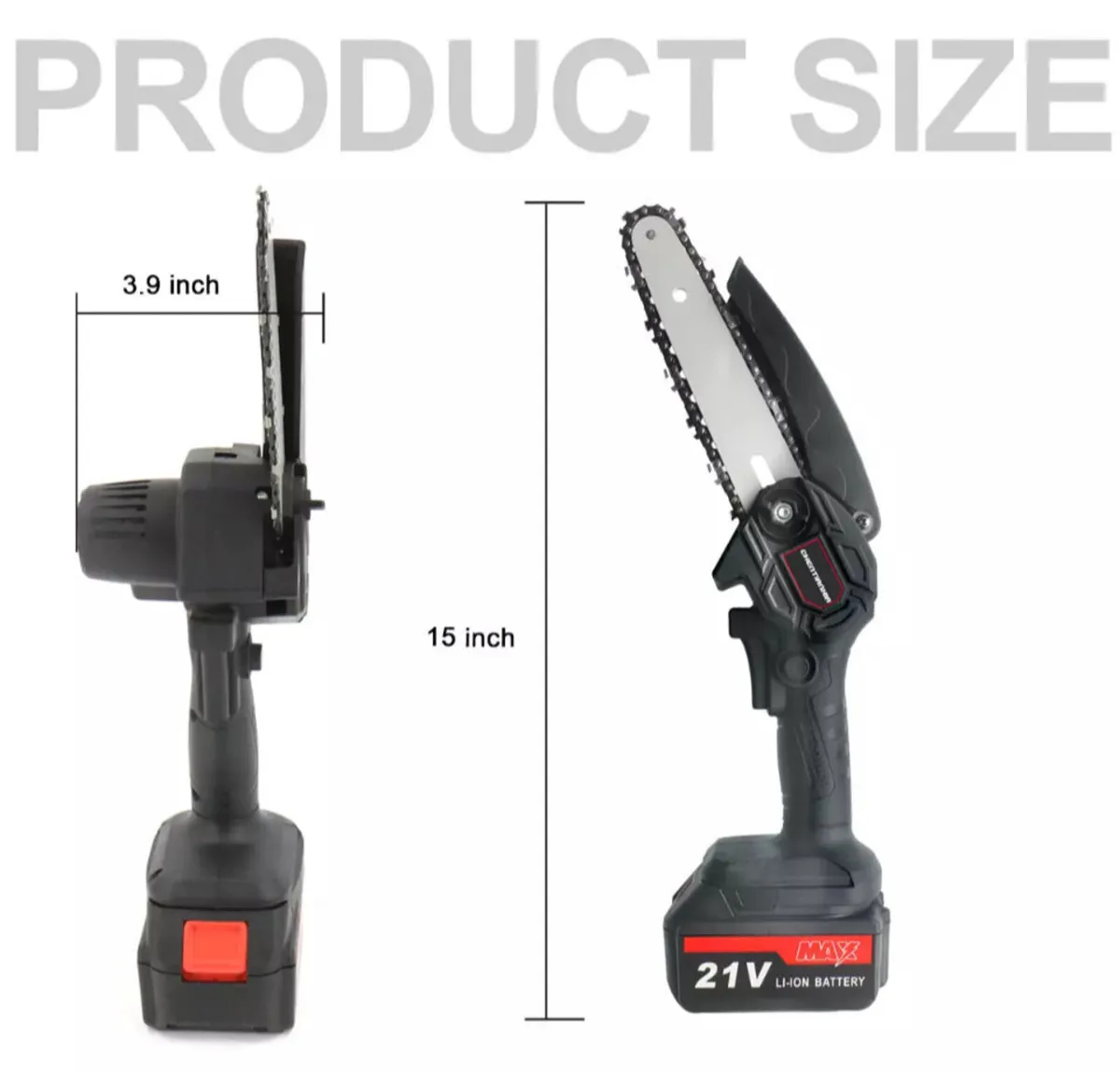 Mini Chainsaw 4” 6” Wood Cutter + 2 Batteries NEW - Image 2