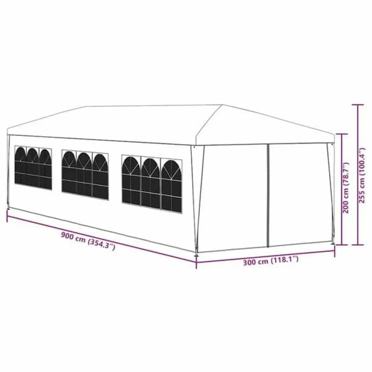 Party Tent 3x9 m Blue

Description
Our partytent p - Image 4
