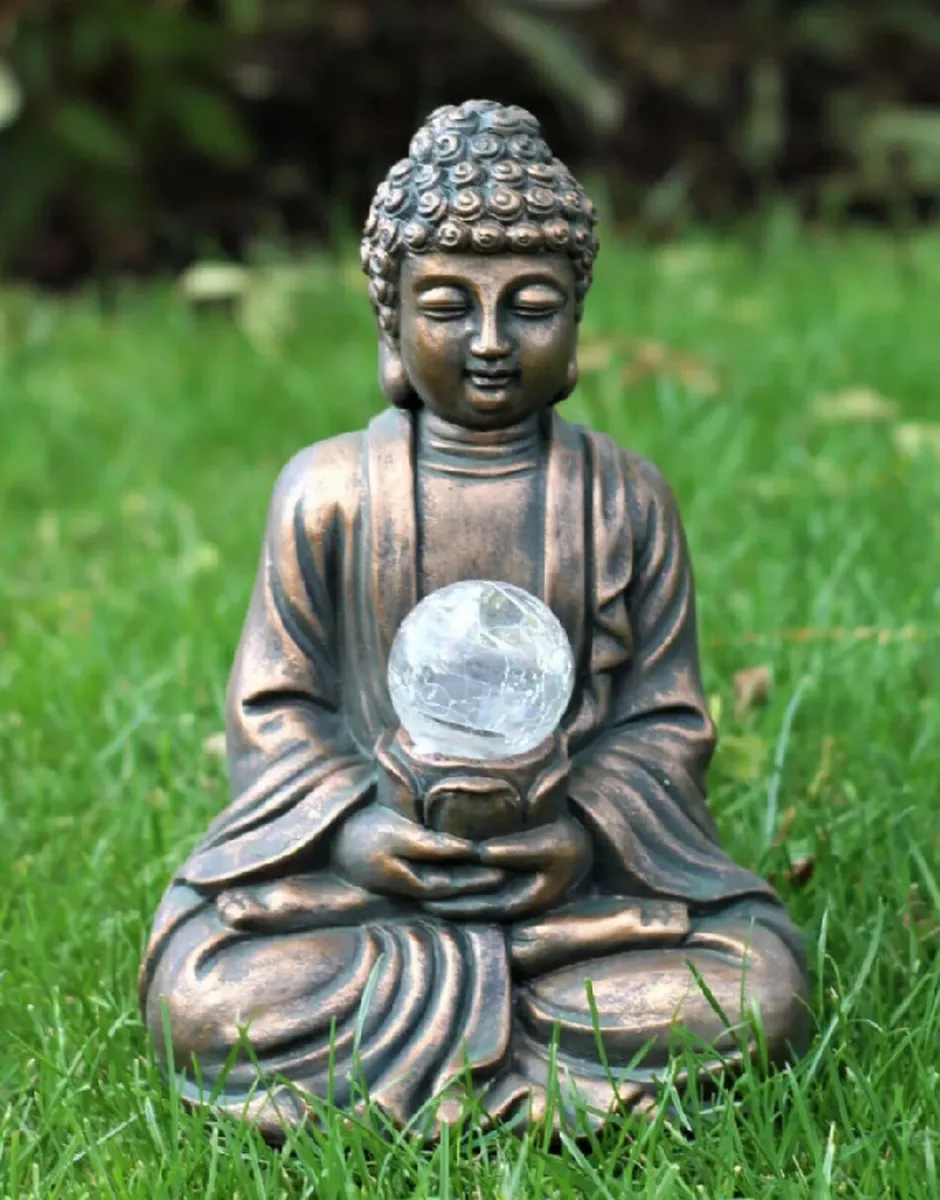 Garden Ornament Solar Buddha ZEN Colour Changing - Image 3