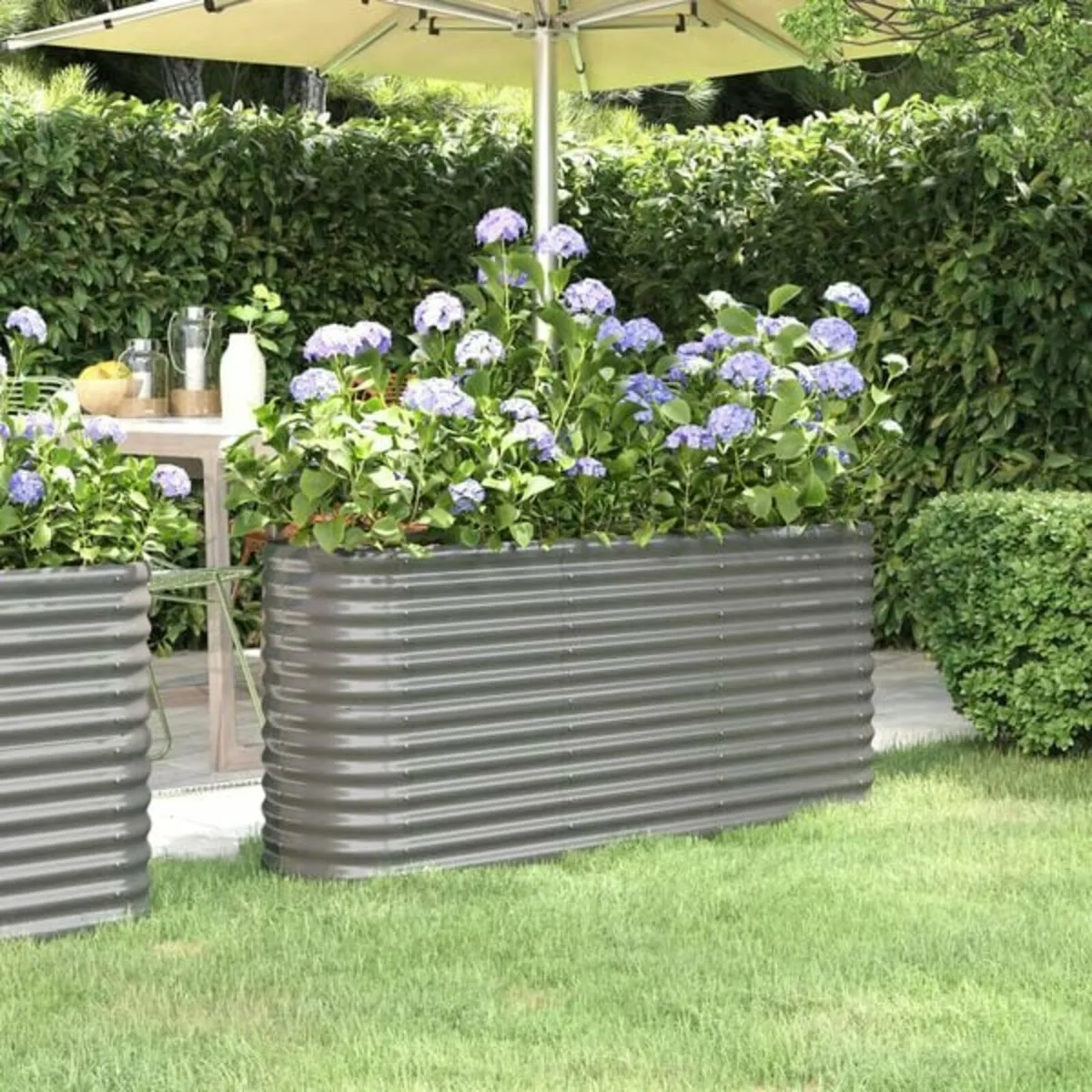 Garden Raised Bed Galvanised Steel 152x40x68 cm Gr - Image 3