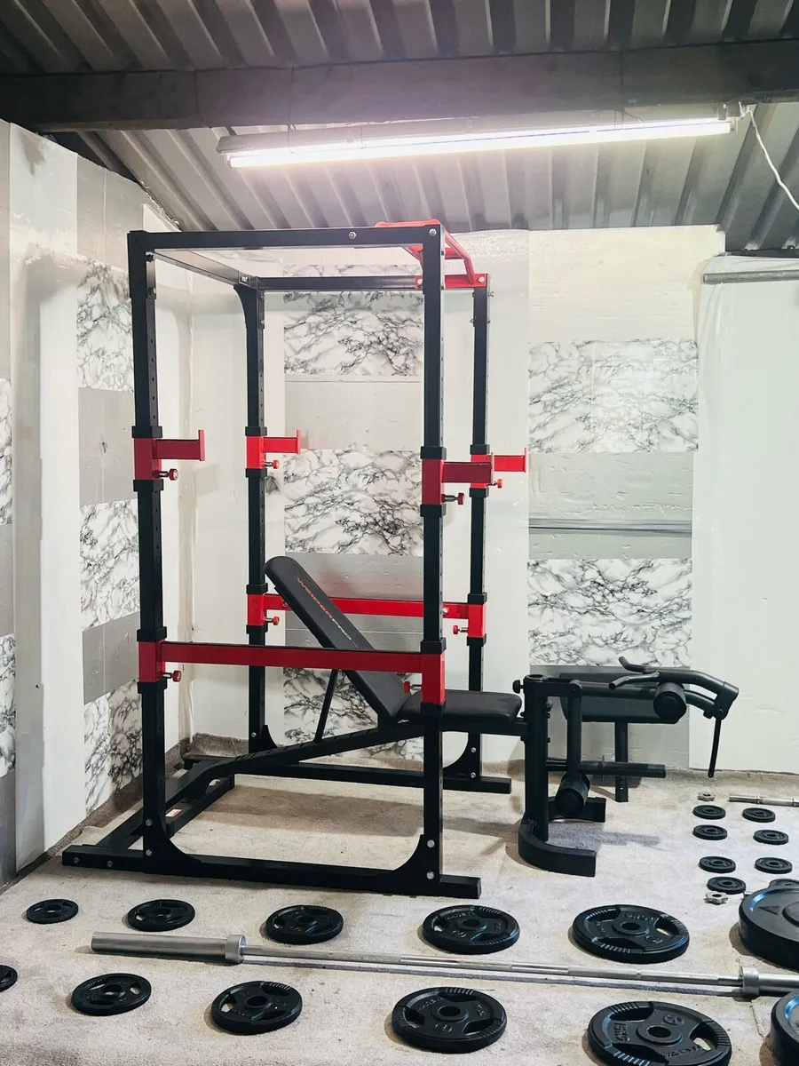 COMMERCIAL GYM SET OLYMPIC WEIGHT BAR BENCH DUMBLS - Image 4