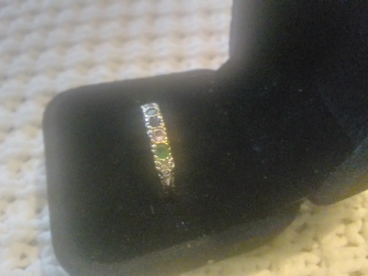 VICTORIAN 9ct GOLD EMERALD & SAPPHIRE RING M - Image 3