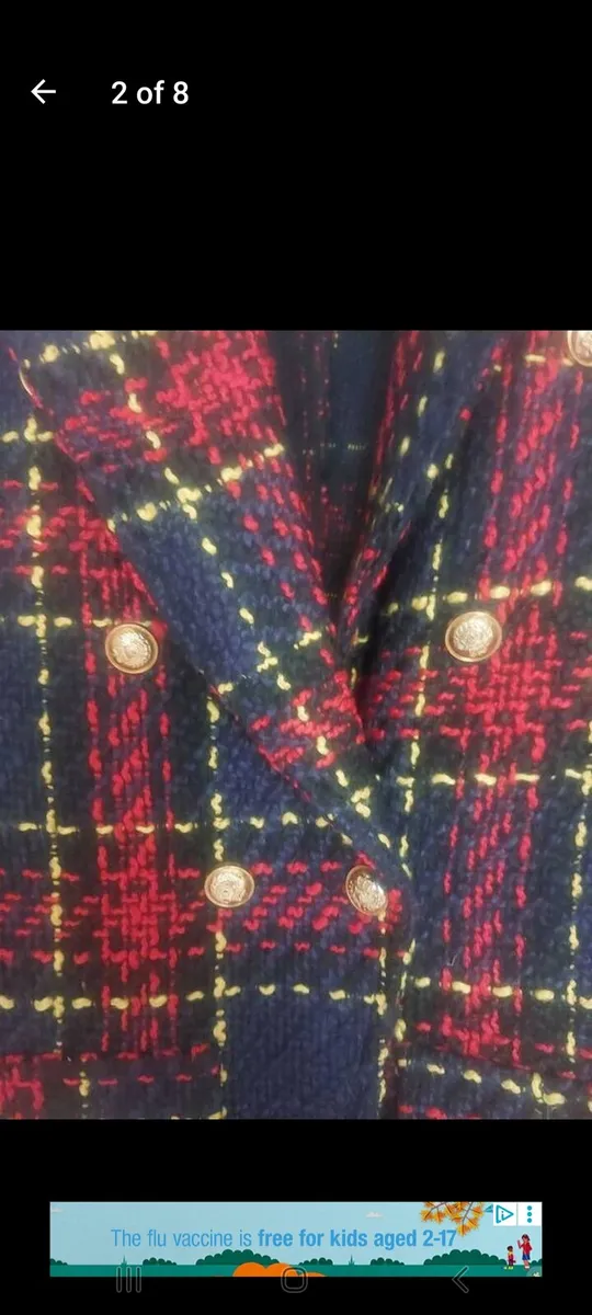 CBR navy tartan blazer (free post) - Image 2