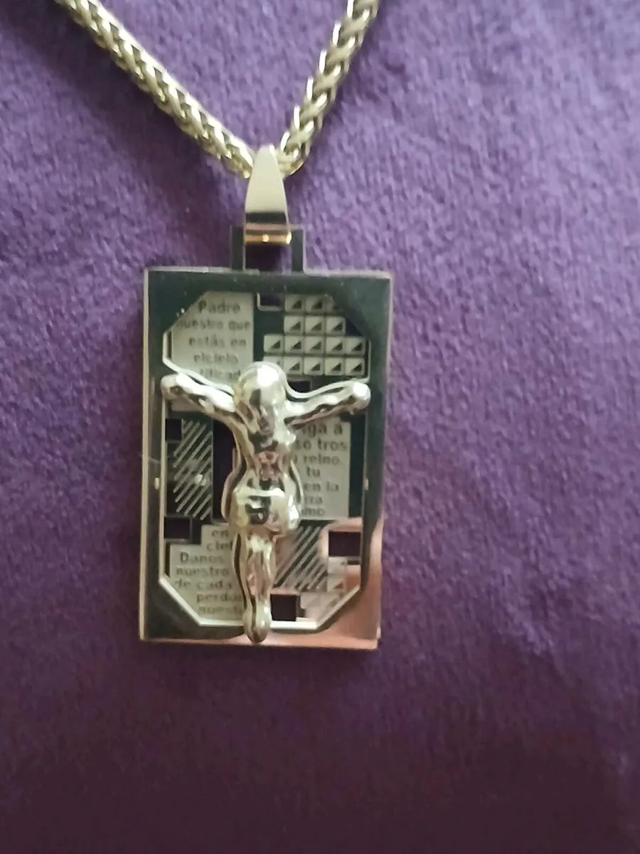 Our lord pendant and chain 18kgold plated - Image 2