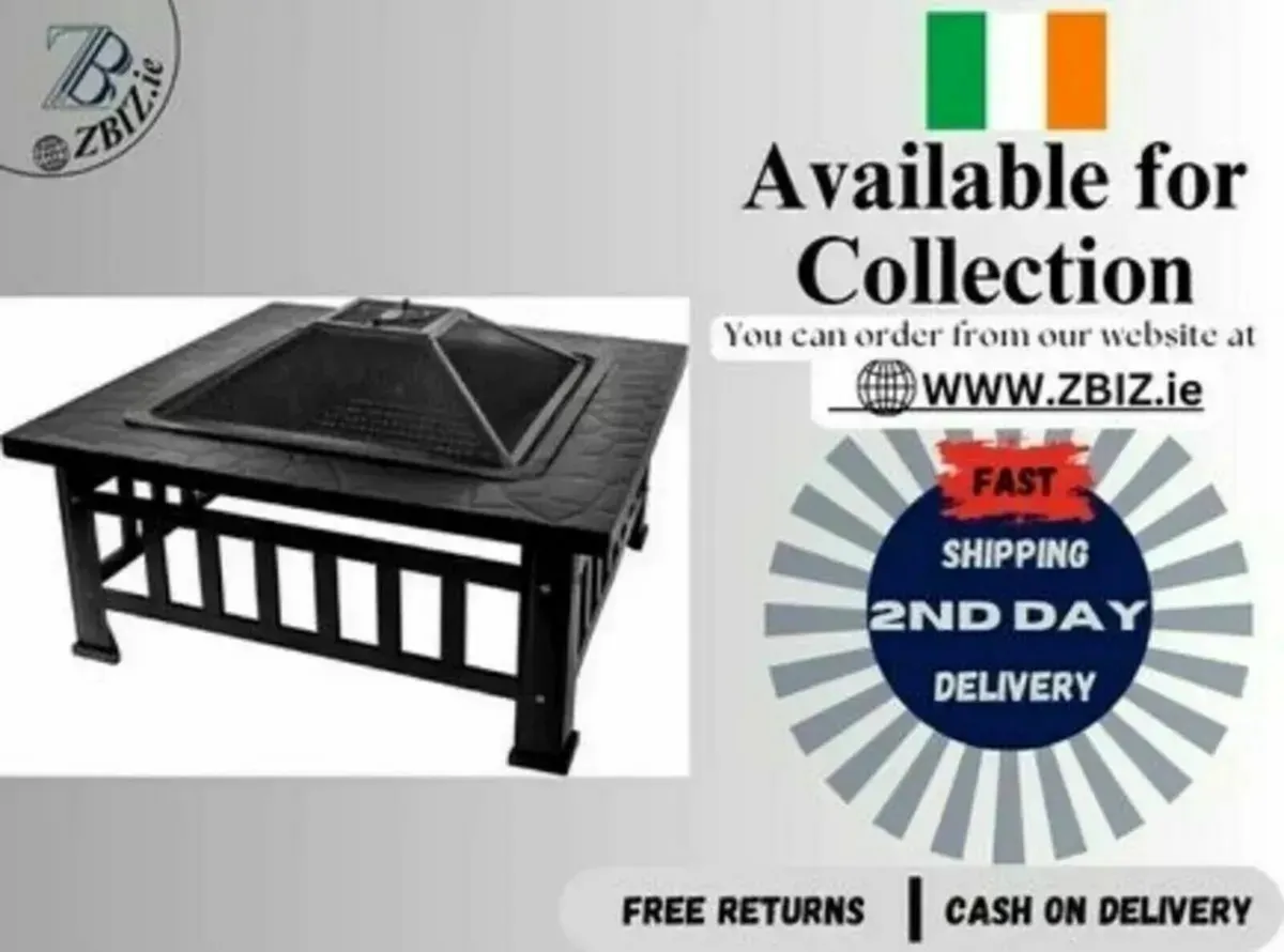 Patio Fireplace Fire Pit – Steel, Outdoor Garden - Image 1