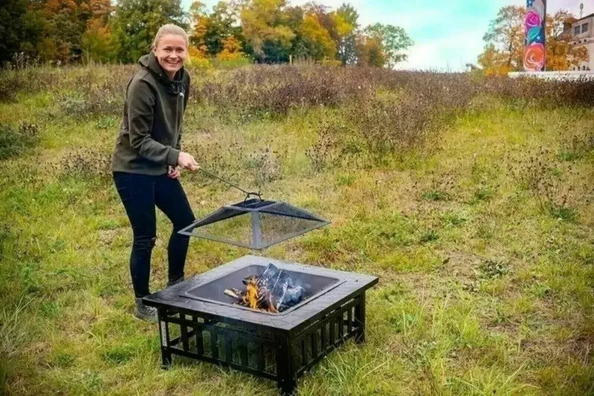 Patio Fireplace Fire Pit – Steel, Outdoor Garden - Image 2