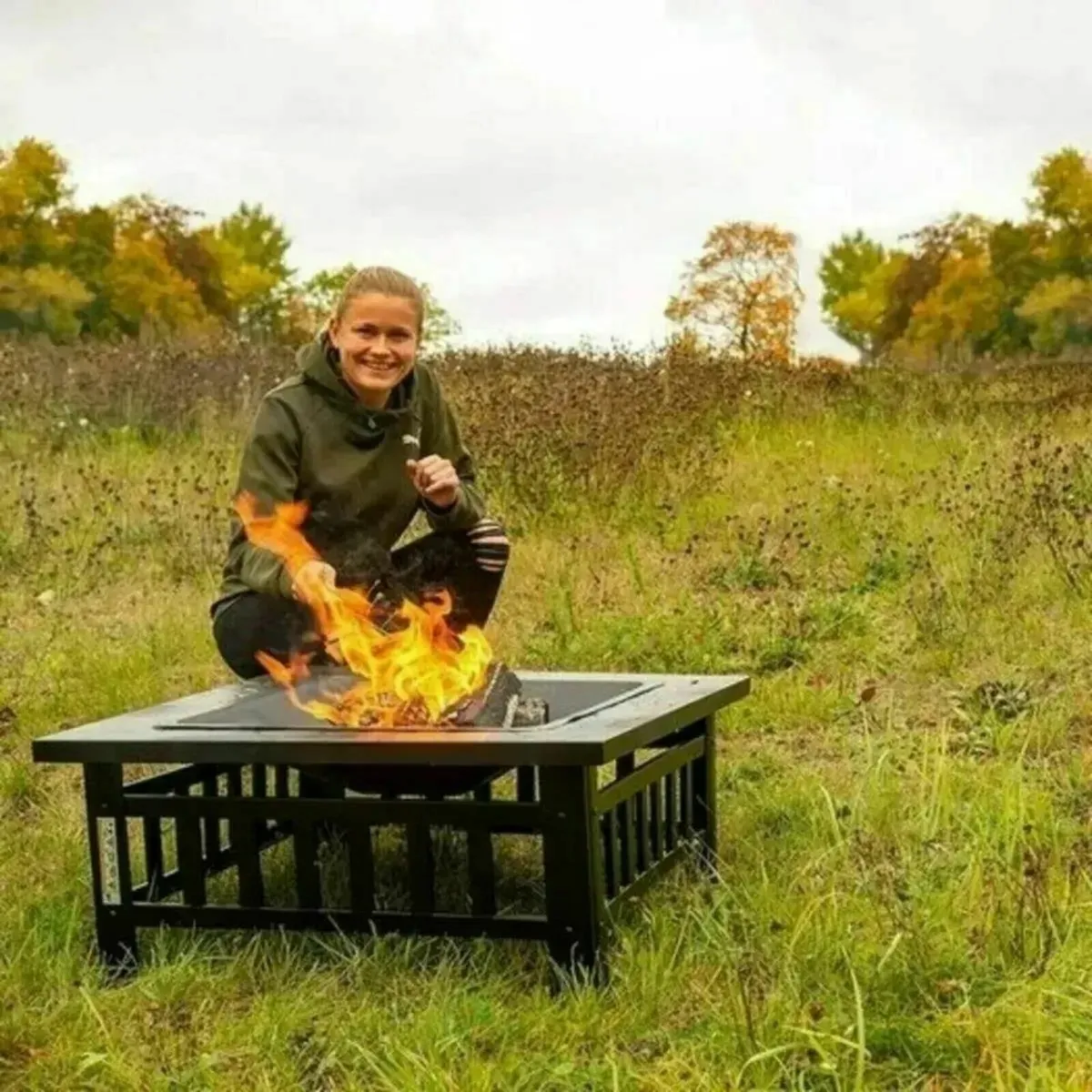 Patio Fireplace Fire Pit – Steel, Outdoor Garden - Image 3