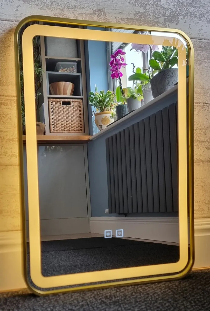 LED Bathroom Mirror Gold Frame - Image 3