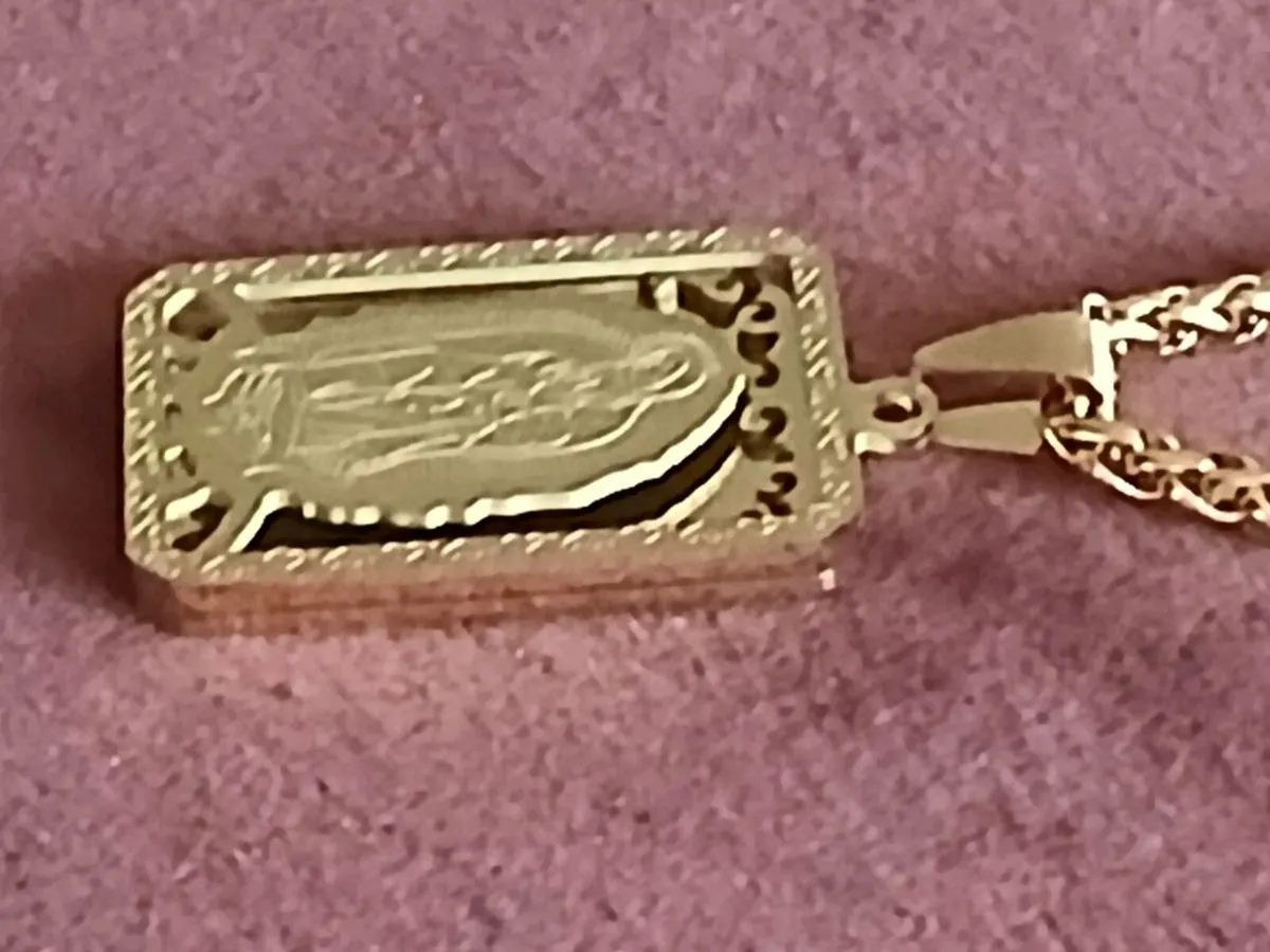 Our lady of Guadalupe pendant&chain 18kgold plated - Image 2
