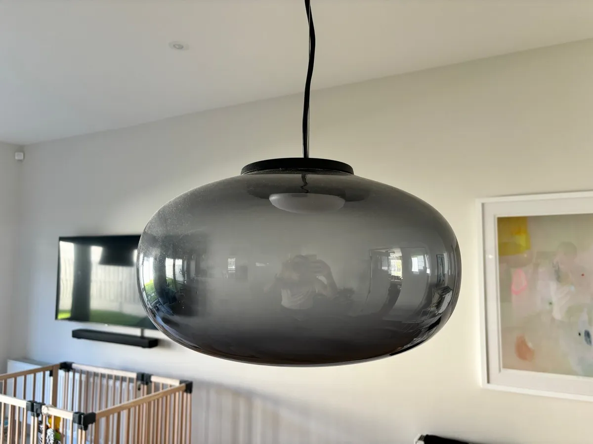 Smoked Glass Pendant Light - Image 1