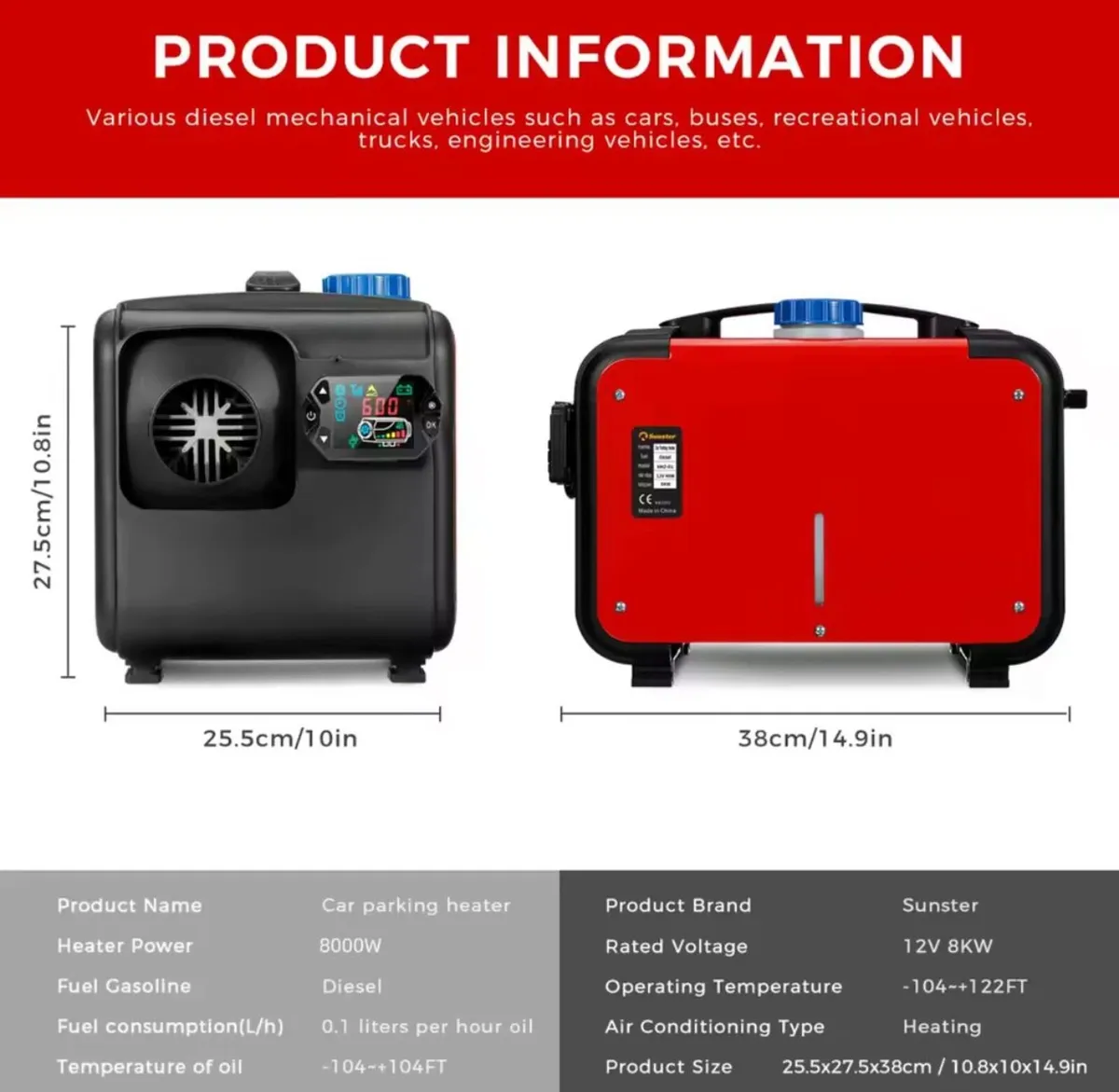 Portable 8kw Diesel Heater with Automatic new - Image 3