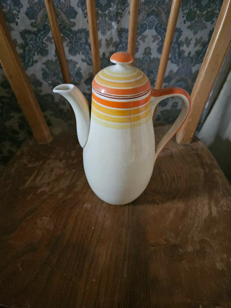 Vintage Retro Clay Pottery Coffee Pot - Image 1
