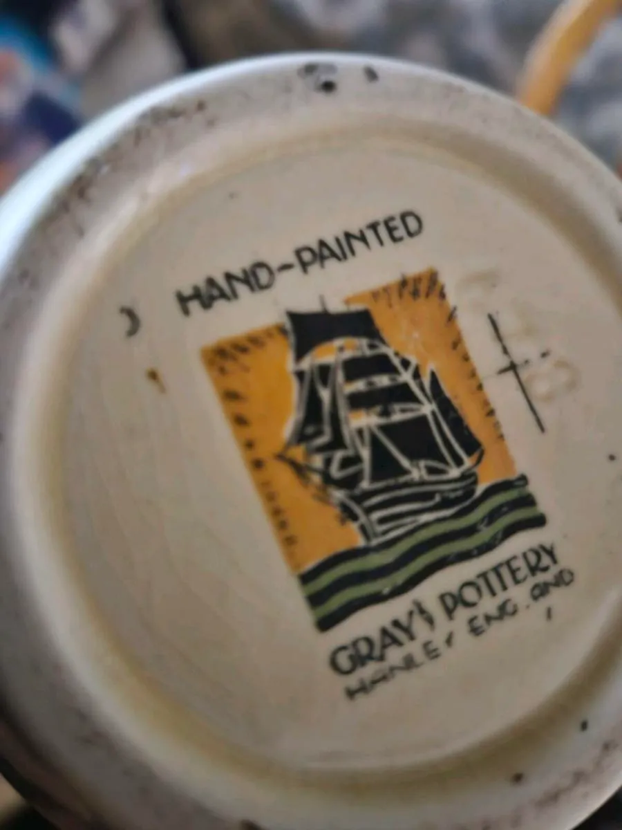 Vintage Retro Clay Pottery Coffee Pot - Image 4