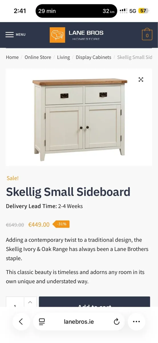 Oak Sideboard Cabinet - Image 4