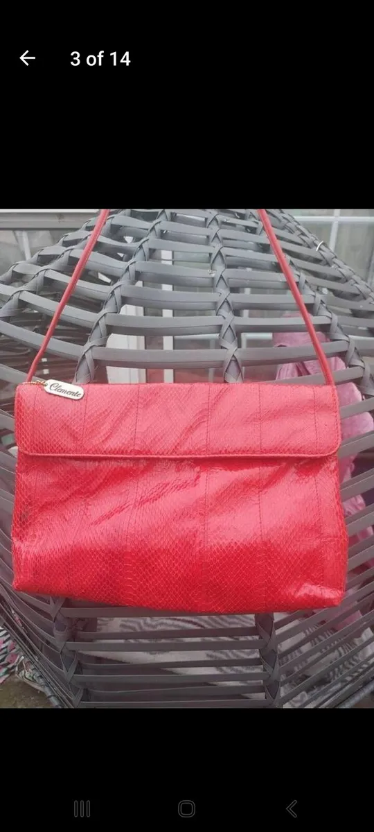 Vintage Clement orange snakeskin bag (free post) - Image 3