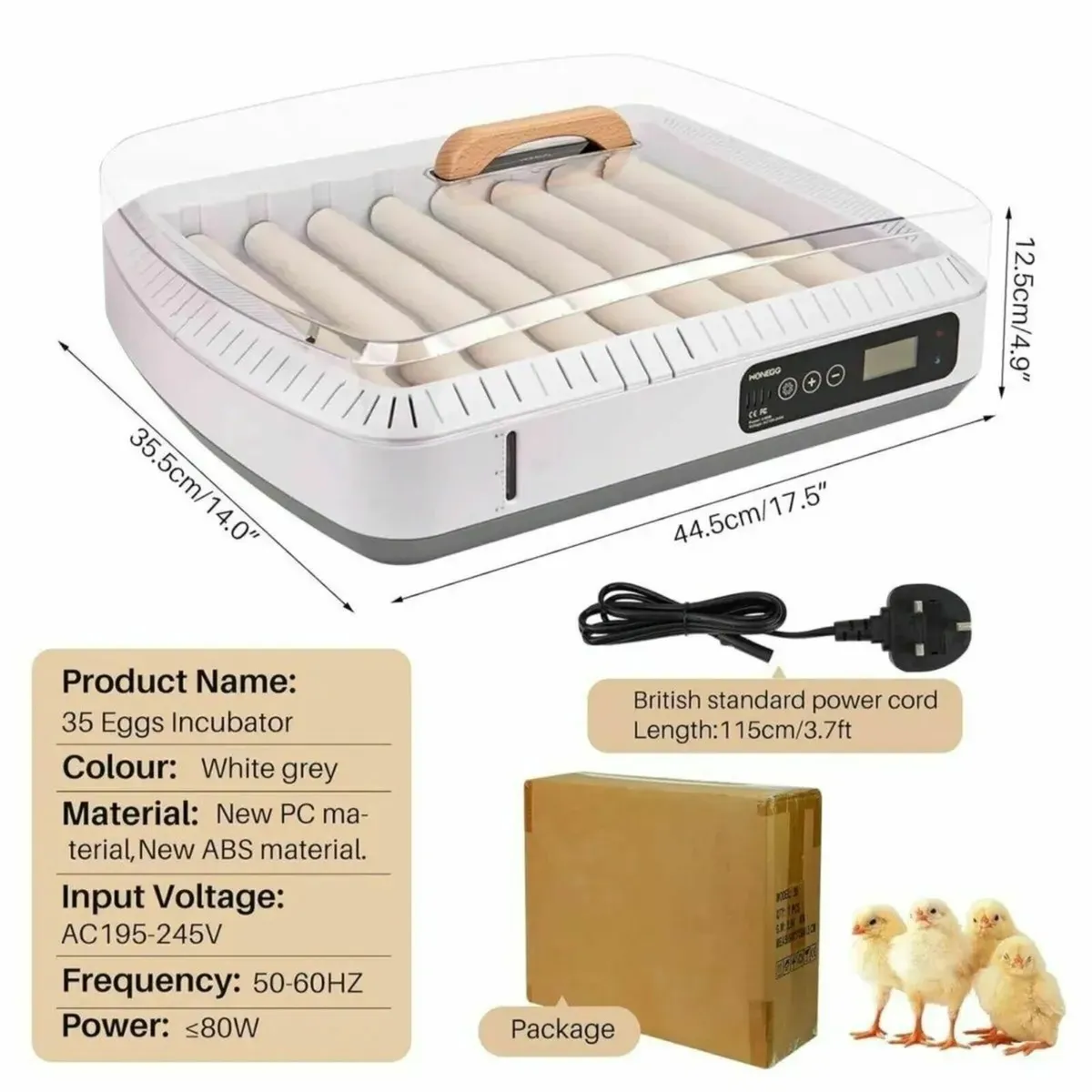 35 Egg Incubator Automatic Turning Temp Control - Image 1