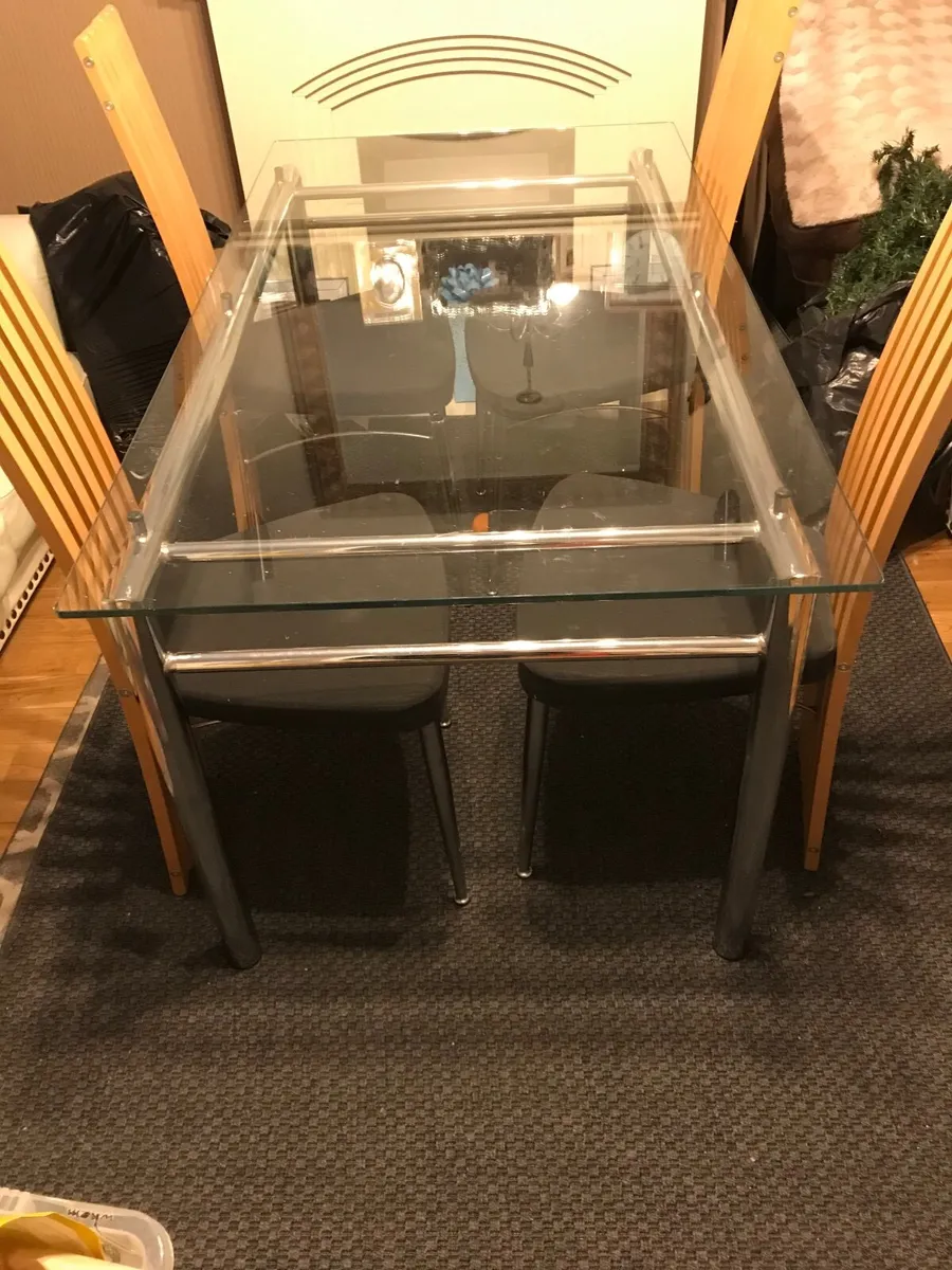 Table    Chrome   And   Glass - Image 1