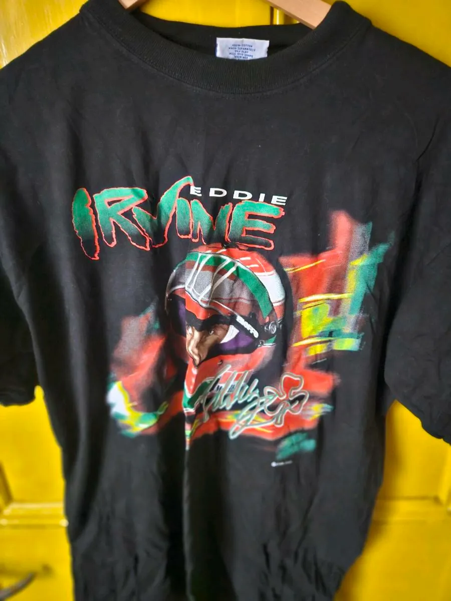 Vintage Ferrari Eddie Irvine T Shirt Formula 1 - Image 2