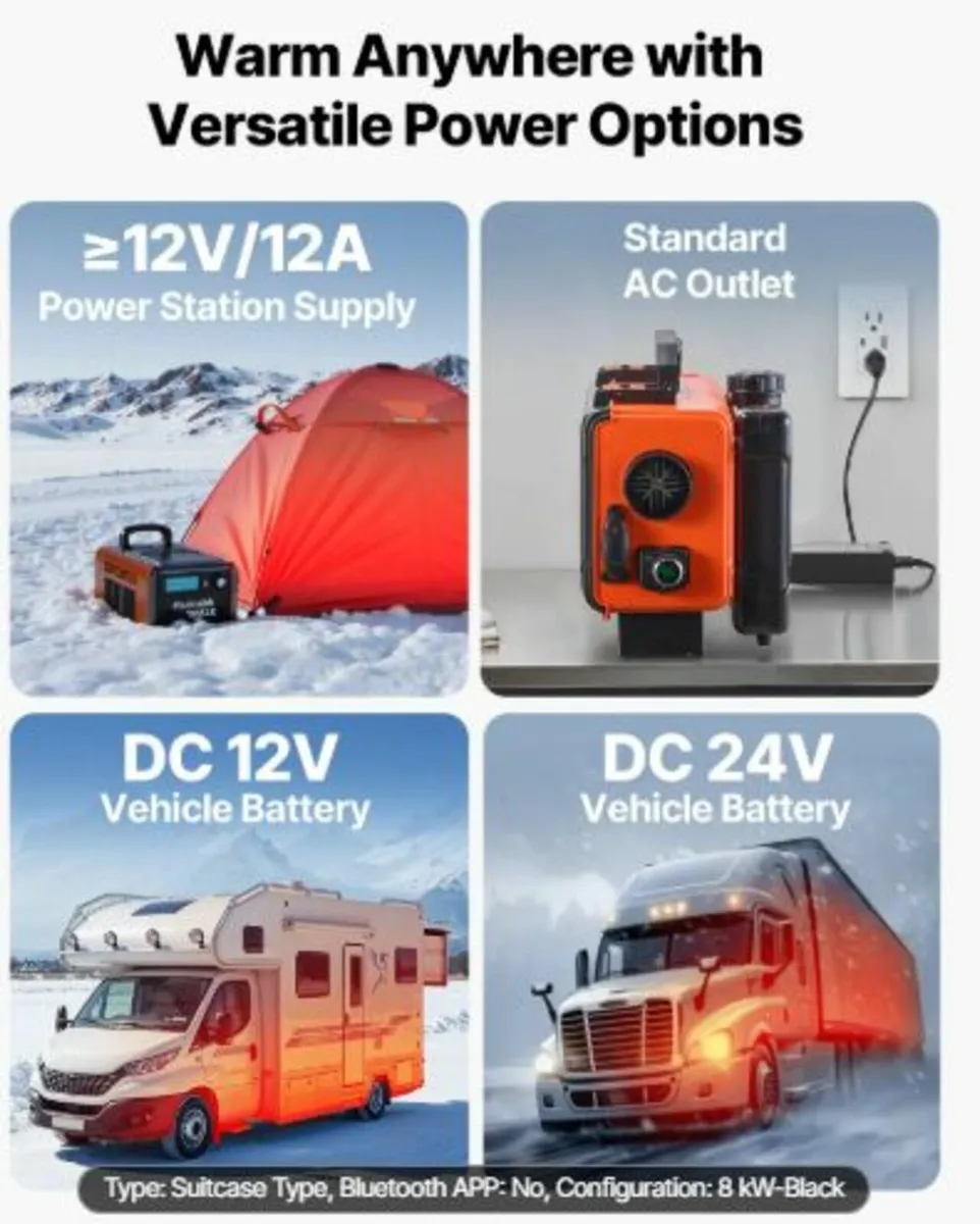 Diesel Heater,8KW, DC 12V/24V,All in One Portable - Image 3